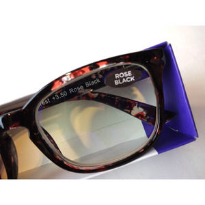 Readerest Blue Light Blocking Reading Glasses Rose Black +3.50 Magnification